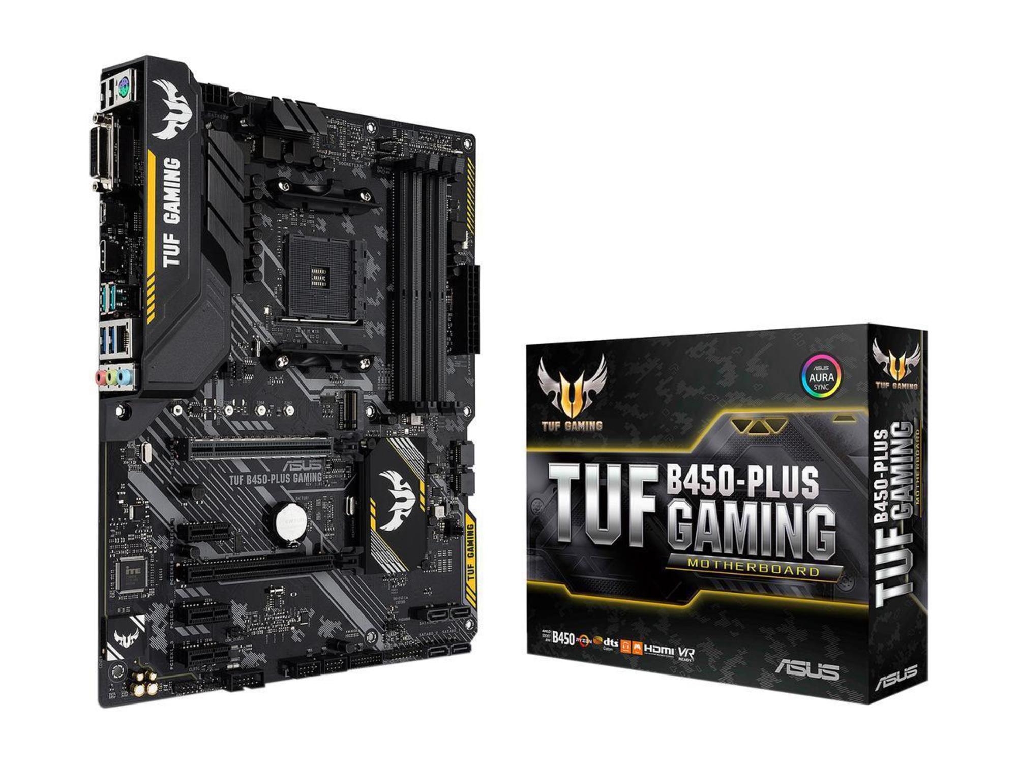 ASUS TUF B450PLUS Gaming Motherboard AMD Ryzen VeGa DDR4 M.2 HDMI DVI