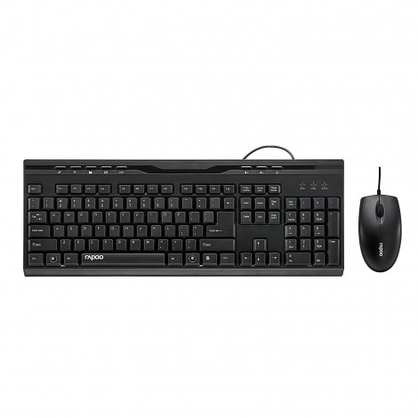 Rapoo NX1710 USB Wired Gaming Keyboard and Mouse Combo Desktop Computer PC Mac KBRP-NX1710-BK