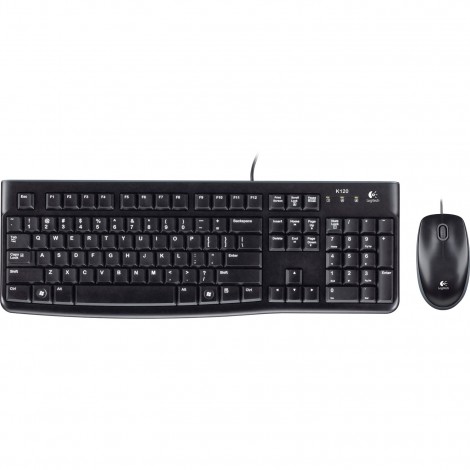 Logitech MK120 USB Wired Keyboard and Mouse Combo for Desktop Laptop PC Mac 920-002586