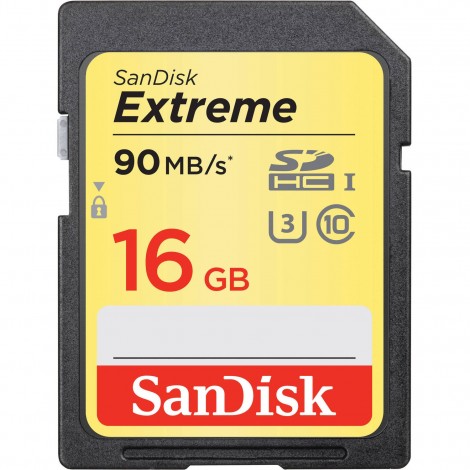 SanDisk 16GB Extreme SD Card SDHC UHS-I 90MB/s 4K Video Camera DSLR Memory Card SDSDXNE-016G