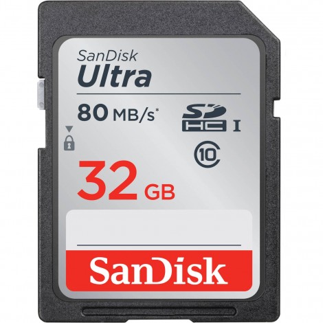 SanDisk 32GB Ultra SD Card SDHC UHS-I 80MB/s Video Camera DSLR Memory Card SDSDUNC-032G