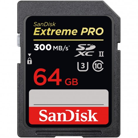 SanDisk 64GB Extreme Pro SDXC Card UHS-II 300MB/s Video Camera DSLR Memory Card SDSDXPK-064G