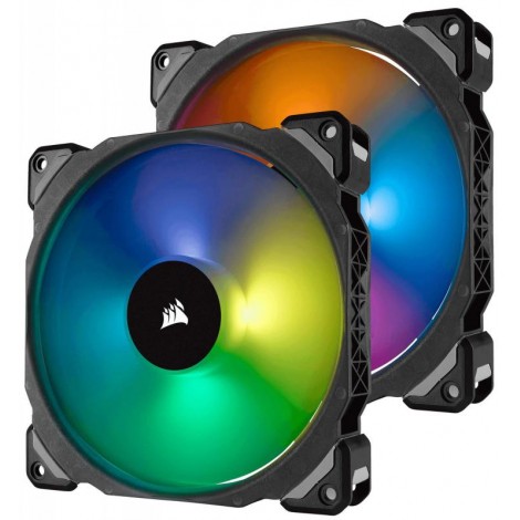 CORSAIR CO-9050078-WW ML140 PRO RGB 2 Fan Pack with Lighting Node Pro, 140mm Premium Magnetic Levitation RGB LED PWM Fan