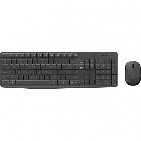 Logitech 920-007937 MK235 Wireless Keyboard and Mouse Combo 2.4GHz Wireless Compact Long Battery Life 8 Shortcut keys