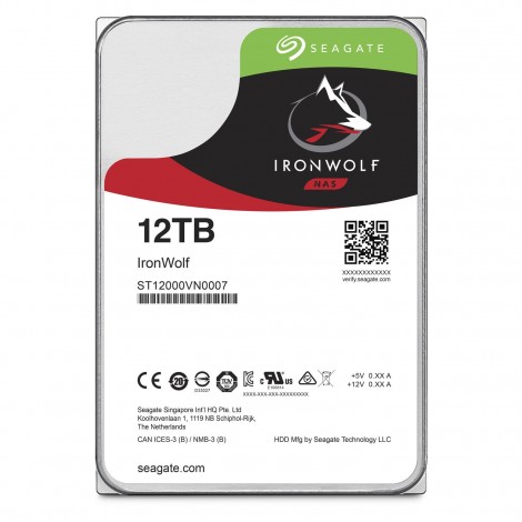 Seagate IronWolf 12TB 3.5" SATA Internal NAS Hard Drive HDD 7200RPM 256MB Cache ST12000VN0007