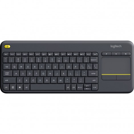Logitech 920-007165 K400 Plus Wireless Keyboard with Touchpad & Entertainment Media Keys Tiny USB Unifying receiver for HTPC connected TVs replaces KBLT-K830BT