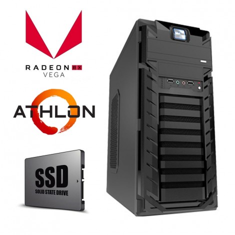 AMD 2-Core Athlon 200GE 3.2GHz Desktop Computer 4GB 120GB Radeon Vega3