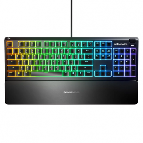 SteelSeries Apex 3 Whisper Quiet Switches RGB Gaming Keyboard 64795 Wrist Rest