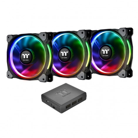 Thermaltake Riing Plus 14 RGB Case Fan 3-Pack Digital Fan Controller TT Premium CL-F056-PL14SW-A