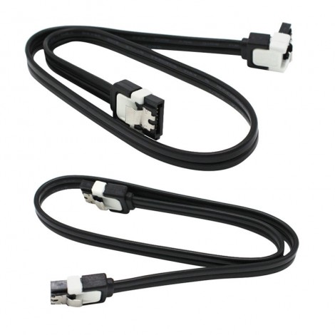 2 x ASUS SATA 3 III 3.0 Data Cable 6Gbps for HDD SSD with Angle and Lead Clip
