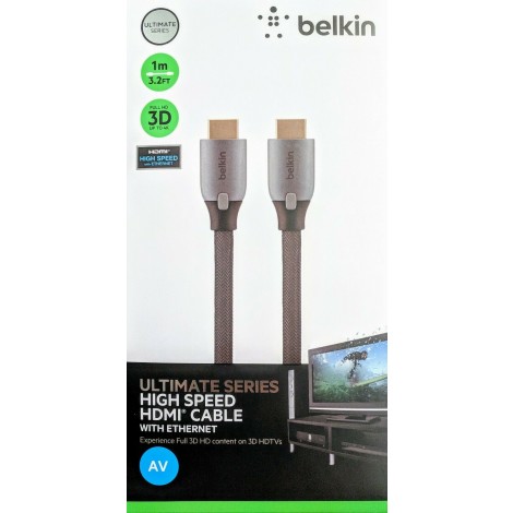 Belkin Ultimate High Speed HDMI Cable with Ethernet 1m 4K Full HD 3D
