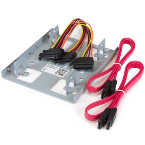 STARTECH BRACKET25X2 .COM DUAL 2.5" TO 3.5" SATA DRIVE MOUNTING BRACKET, SATA DATA POWER CABLE, LTW