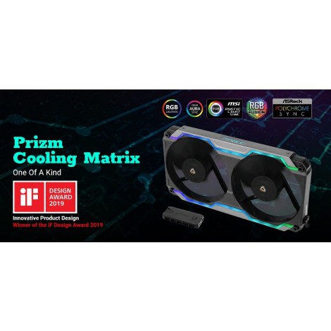 Antec Prizm Cooling Matrix.120mm x 2 FDB PWM Fans, ARGB Single Bracket  + Fan Control Box up to 5x PWM Fans.