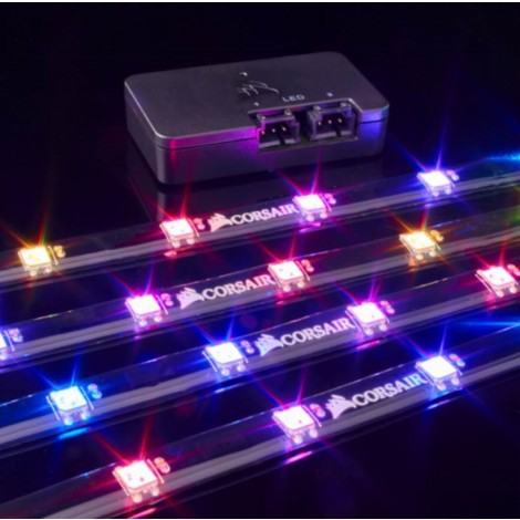 Corsair Lighting Node PRO with 4x RGB LED Strips and Controller. 2x RGB FAN Hub