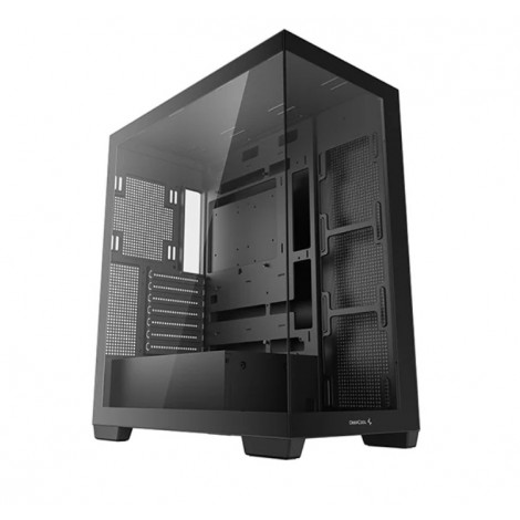 DEEPCOOL R-CG580-BKNDA0-G-1 CG580 Panoramic ATX Mid-Tower Case, Up to 2x 360mm Radiators, 9x120mm Fans. Front 2x USB3.0, Audio I/O Panel