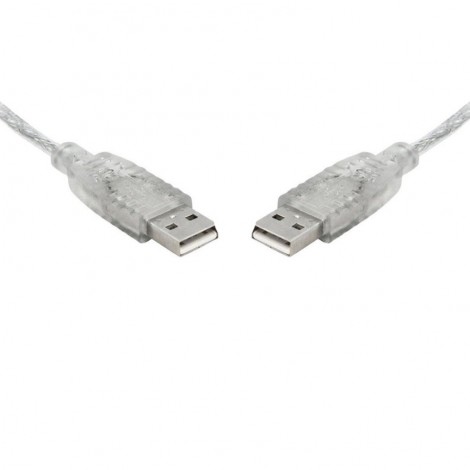 8Ware USB 2.0 Cable 2m A to A Male to Male Transparent