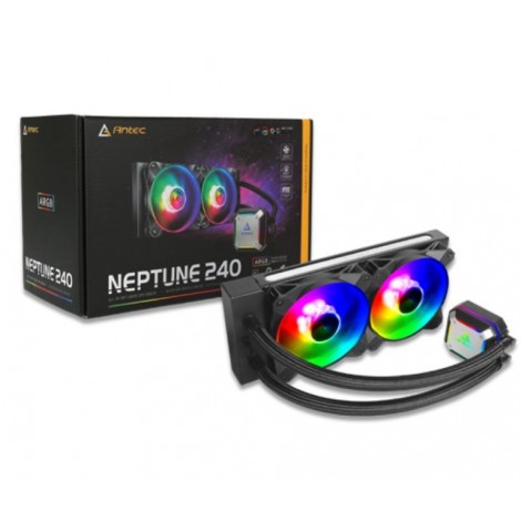 Antec Neptune 240 ARGB Advanced Liquid CPU Cooler, PWM LED Fan, PTFE Tubing, LGA 115x, 2011-v3, 2066, AM4, AM3+ FMx, TR4, 3 Yrs Warranty