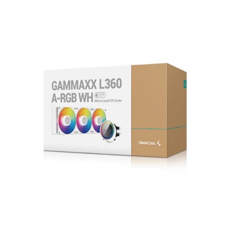 Deepcool Gammaxx L360 A-RGB White (1700 Bracket Included) 3 x ARGB PWM Fans, Anti-Leak, Intel LGA2066/2011-v3/2011/1700/1200/1151/1150/1155 AMD AM4