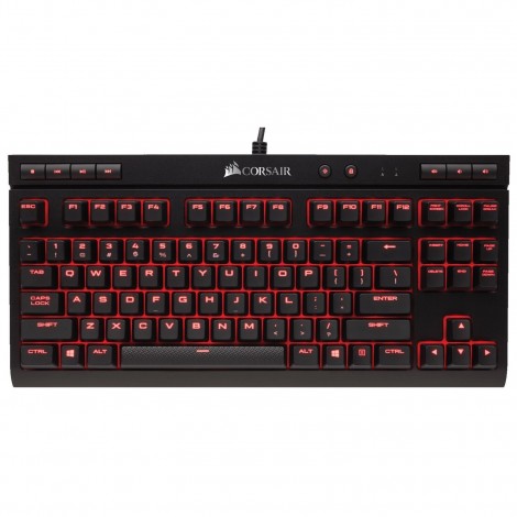 Corsair K63 Red LED Compact Gaming Mechanical Keyboard Cherry MX Red Switch CH-9115020-NA