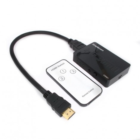Simplecom CM301 Ultra HD 4K 1080p 3 Way HDMI Switch with IR Remote CM301