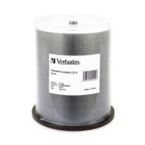 Verbatim CD-R 700MB/52X Storage Capacity, Compatible with CD drives up to 52X Speed 100Pk White Thermal (LS)