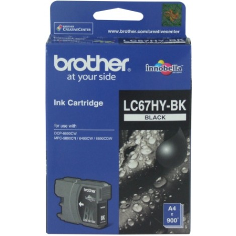 Brother LC-67HYBK Black High Yield Ink Cartridge -DCP-6690CW, MFC-5890CN/6490CW/6890CDW - up to 900 pages