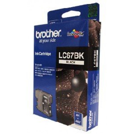 Brother LC-67BK Black Ink Cartridge- DCP-385C/395CN/585CW/6690CW/J715W, MFC-490CW/5490CN/5890CN/6490CW/6890CDW/790CW/795CW/990CW- up to 450 pa