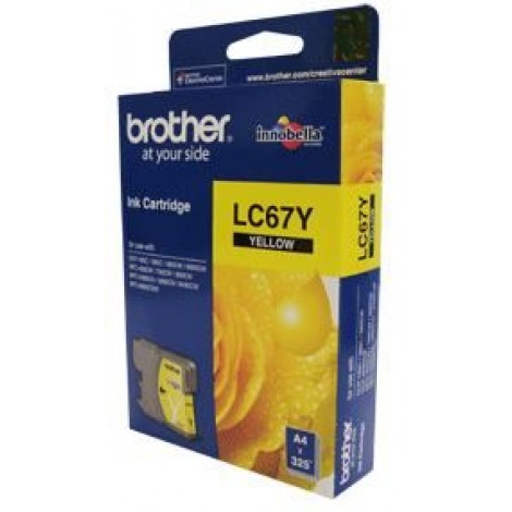 Brother LC-67Y Yellow Ink Cartridge- to suit DCP-385C/395CN/585CW/6690CW/J715W, MFC-490CW/5490CN/5890CN/6490CW/6890CDW/790CW/795CW/990CW- up to 325 pa
