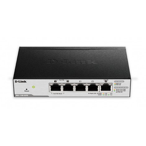 D-Link 5-Port Gigabit PoE-Powered Smart Managed Switch with 2 PoE DGS-1100-05PD