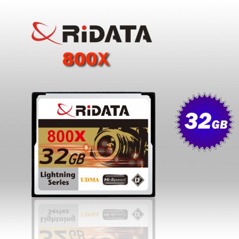 RiDATA 32GB 800X Lightning Series UDMA CF CompactFlash Card (RDCF32G-800X-LIG)