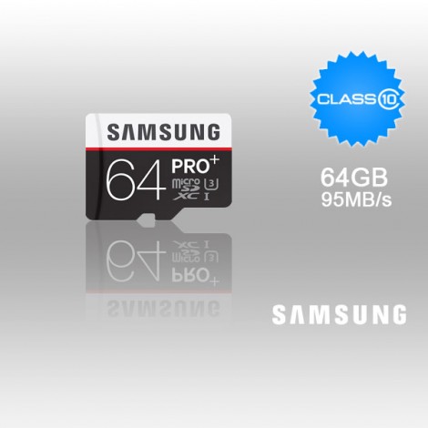 SAMSUNG 64GB microSDXC UHS-I PRO Plus  CLASS 10 ,U3 with  ADAPTOR  upto 95MB/s (MB-MD64DA)