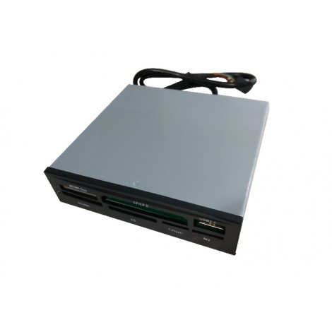 ASTROTEK AT-V-113 3.5" Internal Card Reader Black All In One USB2.0 Hub CF MS SD Flash Memory Card
