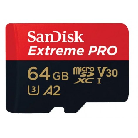 SanDisk 64GB SanDisk Extreme Pro microSDHC SQXCY V30 U3 C10 A2 UHS-1 170MB/s R 90MB/s W 4x6 SD Adaptor Android Smartphone Action Camera Drones