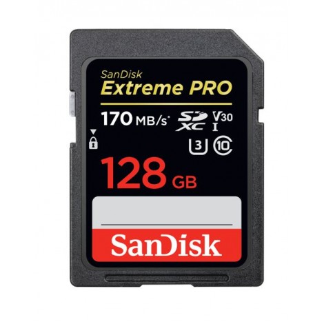 SanDisk 128GB Extreme PRO Memory Card 170MB/s Full HD & 4K UHD Class 30 Speed Shock Proof Temperature Proof Water Proof X-ray Proof Digital Camera lif