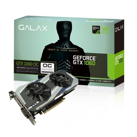 Galax GeForce GTX 1060 OC 3GB GDDR5 Gaming Graphics Card DVI HDMI DP VR GLX-GTX1060OC-3G