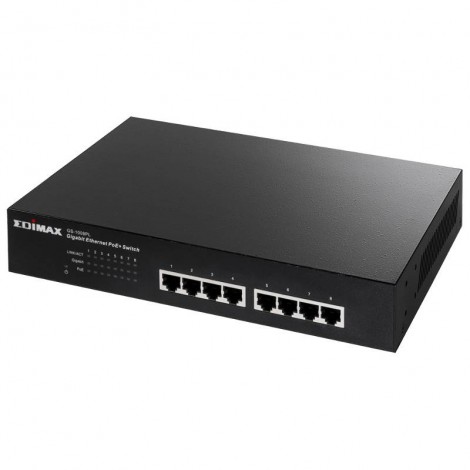 Edimax 8-port Gigabit PoE+ Switch (8 PoE+ ports, 80W)GS-1008PL