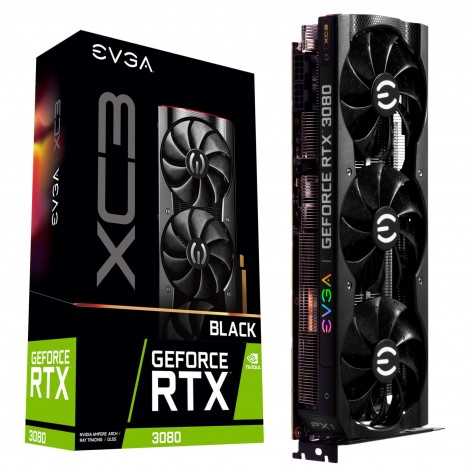 EVGA GeForce RTX 3080 XC3 BLACK GAMING 10G-P5-3881-KR 10GB GDDR6X iCX3 Cooling ARGB LED HDMI DPx3