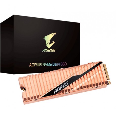 Gigabyte AORUS M.2 PCIe NVMe Gen4 SSD 2TB - 5000/4400 MB/s 750K/700K IOPS 3D NAND TLC 1.77 Mil MTBF 5yrs Wty TRIM SMART Wear Leveling Over Provision