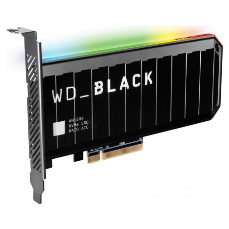 WD Black AN1500 2TB RGB NVMe SSD AIC - 6500MB/s 4100MB/s R/W 780K/700K IOPS 1.75M Hrs MTBF RAID PCIe3.0 Add-in-Card 3D-NAND 5yrs