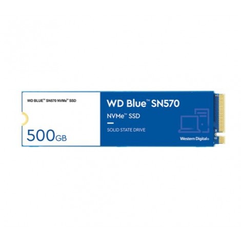 Western Digital WD Blue SN570 500GB NVMe SSD 3500MB/s 2300MB/s R/W 300TBW 360K/3900K IOPS M.2 Gen3x4 1.5M hrs MTBF 5yrs ~WDS500G2B0C