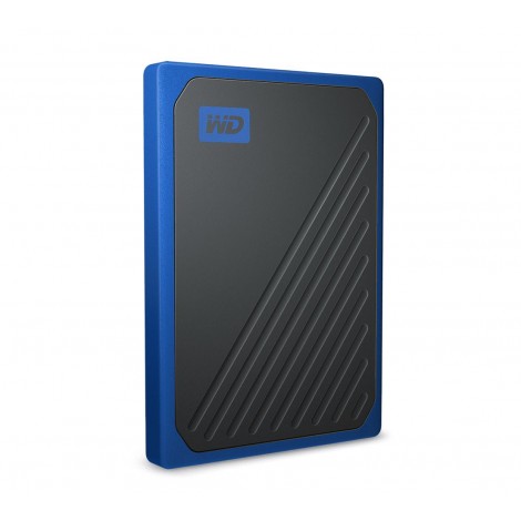 WD My Passport Go 500GB External Portable SSD 400 MB/s USB3.0 Tough Durable Drop Resistant Built-in Cable Cobalt Blue for PC Mac 3yrs