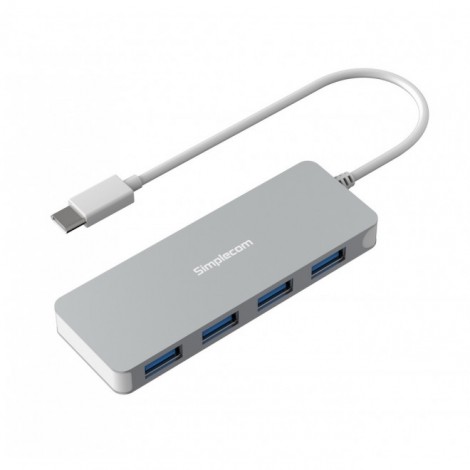 Simplecom CH320 Ultra Slim Aluminium USB 3.1 Type C to 4 Port USB 3.0 Hub - Sliver (LS)