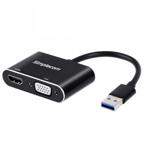 Simplecom DA316 USB 3.0 to HDMI + VGA Video Card Adapter Full HD 1080p - Works With NUCs - Massive Shortage