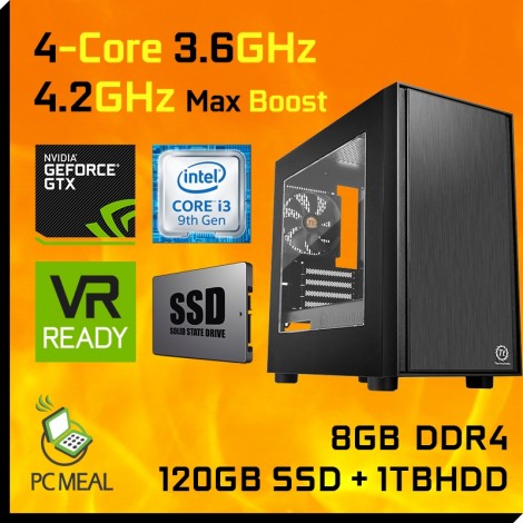 Intel Core i3 9100F 1TB+120GB SSD 8GB GTX 1660 6GB Gaming Computer Desktop PC