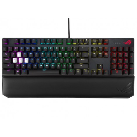 ASUS XA04 STRIX SCOPE NX DX/NXBN/US NX Deluxe RGB Wired Mechanical Gaming Keyboard, Aluminium Frame, Wrist Rest, Silver WASD For FPS Games, RGB