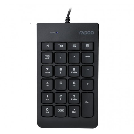 Rapoo K10 Wired Numeric NumberPad Keyboard - Spill Resistant Design, Laser Carved Keycap, Spill-Resistant Design