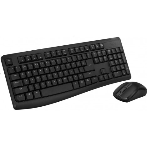 RAPOO X1800PRO Wireless Mouse & Keyboard Combo - 2.4G, 10M Range, Optical, Long Battery, Spill-Resistant Design,1000 DPI, Nano Receiver, Office Choice
