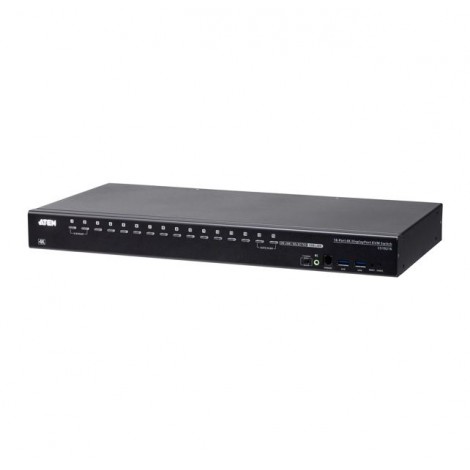 Aten CS19216, 16- Port USB3.0 4K DisplayPort KVM Switch, Superior video quality, Cascadable to two levels-control up to 256 computers, Video DynaSync™