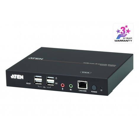 Aten VGA USB KVM Console station for selected Aten KNxxxx KVM over IP series, supports full HD with small form factor design for 0U rack space