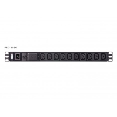 Aten 10 Port 1U Basic PDU with Surge Protection, supports 10A with 10 IEC C13 outputs